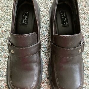 PRIMA Vtg. Women’s Shoes 7.5 M Brown 90s Y2K Chunky Block Heel Loafer